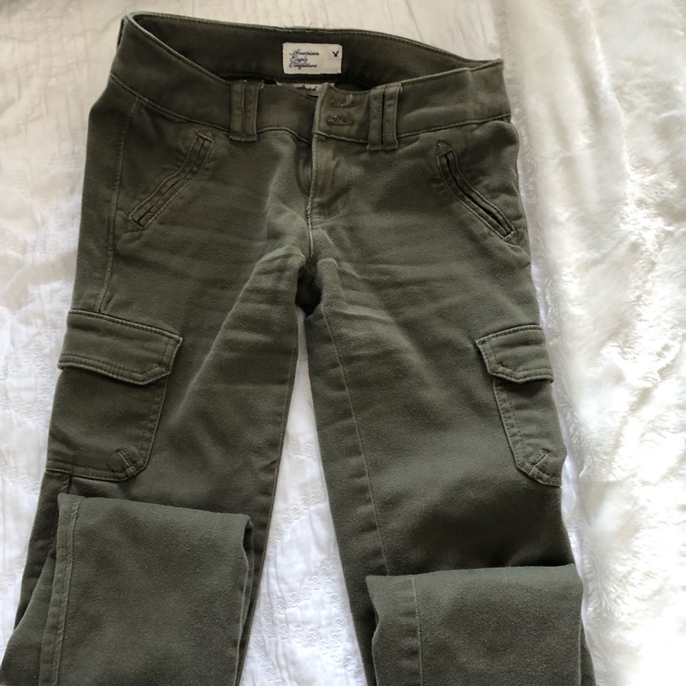 Green Army Style American Eagle Pants